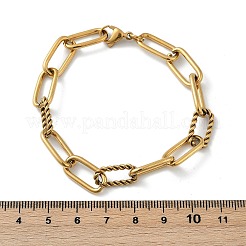 Ion Plating(IP) 304 Stainless Steel Paperclip Chain Bracelets&nbsp;BJEW-F412-02G