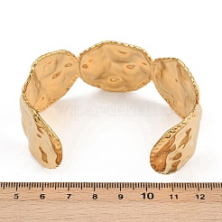 Hammered 304 Stainless Steel Cuff Bangles for Women&nbsp;BJEW-P362-02G