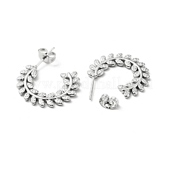 Non-Tarnish 304 Stainless Steel Olive Leaf Wrap Stud Earrings&nbsp;EJEW-A076-01P