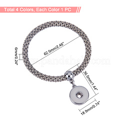 4Pcs 4 Colors Donut Charm Stretch Bracetet for Girl Women&nbsp;BJEW-CA0001-04