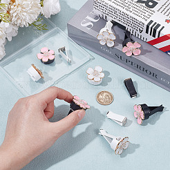 8Pcs 2 Colors Flower Alloy Enamel Car Air Vent Clips&nbsp;HJEW-OC00102