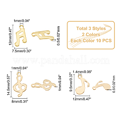 60Pcs 6 Style 304 & 201 Stainless Steel Charms&nbsp;STAS-UN0033-19