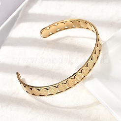 201 Stainless Steel Open Cuff Bangles for Women&nbsp;BJEW-Z162-01G