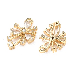 Brass Micro Pave Clear Cubic Zirconia Pendants&nbsp;KK-T080-25G