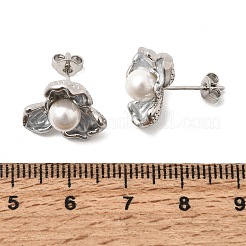 Brass Enamel Stud Earrings&nbsp;KK-CBAB173-02D-P