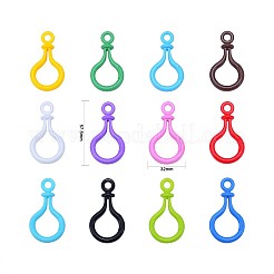 120Pcs 12 Colors Opaque Solid Color Bulb Shaped Plastic Push Gate Snap Keychain Clasp Findings&nbsp;KY-CJ0001-25