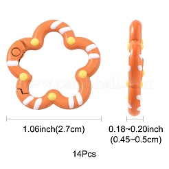 14Pcs Spray Painted Alloy Spring Gate Rings&nbsp;FIND-FS0004-57