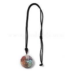 Natural & Synthetic Mixed Gemstone 7 Chakra Pendant Necklace&nbsp;NJEW-WH0002-15