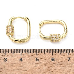 Brass Micro Pave Cubic Zirconia Hoop Earrings&nbsp;KK-CBA98BA-16G