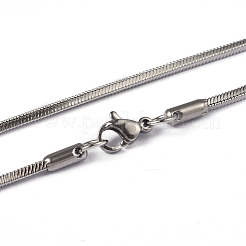 Non-Tarnish 304 Stainless Steel Square Snake Chains Necklaces&nbsp;NJEW-K049-04P