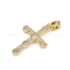 Brass Micro Pave Cubic Zirconia Pendants&nbsp;KK-D409-47A-G