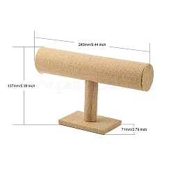 Linen T-Bar Bracelet Display Stands&nbsp;X-BDIS-WH0003-04B