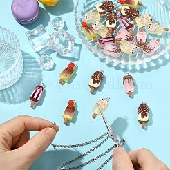40Pcs 5 Styles Printed Resin Pendants&nbsp;RESI-CJ0005-15