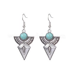 Alloy with Synthetic Turquoise Pendant Necklaces & Dangle Earrings Sets&nbsp;FS-WG5ED6E-01