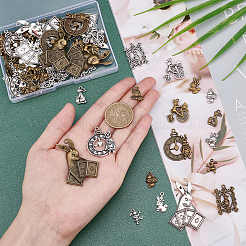1 Box 72Pcs 18 Styles Rabbit Theme Tibetan Style Alloy Pendants&nbsp;TIBE-NB0001-19