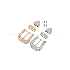 2Sets 2 Colors Alloy Buckle with Rhinestonr Sets&nbsp;AJEW-BC0007-48