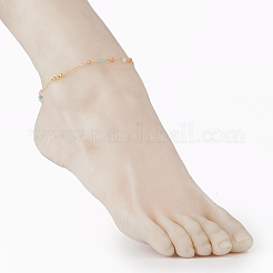Faceted Glass Beaded Anklets&nbsp;AJEW-AN00379-01