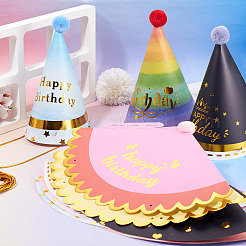 10Pcs 10 Colors Paper Children Birthday Hat&nbsp;FEPA-TA0001-01