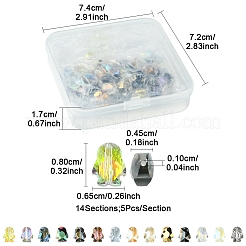 70Pcs 14 Colors Electroplate Glass Beads&nbsp;EGLA-FS0001-47