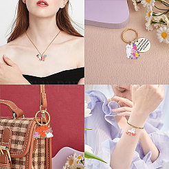 24Pcs 6 Styles Animal Flower Alloy Enamel Pendants&nbsp;ENAM-YW0005-47