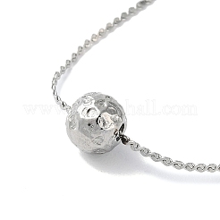 Non-Tarnish 304 Stainless Steel Round Ball Pendant Necklaces for Women&nbsp;NJEW-D056-01A-01P