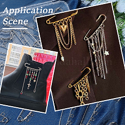 30Pcs Iron Brooch Findings&nbsp;IFIN-SC0002-10A-P