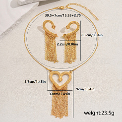 Elegant Zinc Alloy Hollow Heart Tassel Jewelry Set for Women&nbsp;LS-HX7925