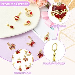 9Pcs Brass Micro Pave Cubic Zirconia Pendants&nbsp;KK-CJ0003-99
