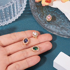 4Pcs 4 Colors Brass Micro Pave Cubic Zirconia Pendants&nbsp;KK-TA0002-58