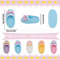 50Pcs 5 Colors Opaque Resin Cabochons&nbsp;RESI-SC0002-66
