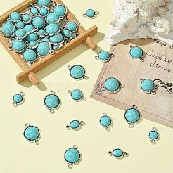 50Pcs 5 Styles Opaque Resin Imitation Gemstone Half Round Links&nbsp;RESI-CJ0003-93