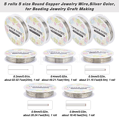 5 rolls 5 size Copper Jewelry Wire&nbsp;CWIR-SC0001-03C