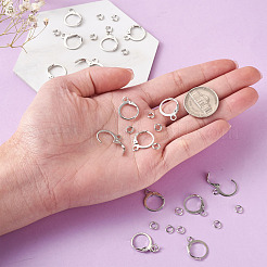 Brass Huggie Hoop Earring Findings & Open Jump Rings&nbsp;KK-TA0007-84A-P