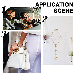 Natural Gemstone & Alloy Sun Pendant Car Hanging Ornaments&nbsp;HJEW-DR00027
