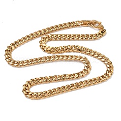 8MM 304 Stainless Steel Cuban Link Chain OT Necklaces for Men&nbsp;NJEW-G193-01G