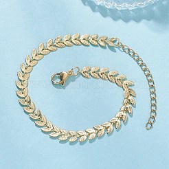 Leaf Brass Link Chain Bracelets for Women&nbsp;BJEW-JB12685