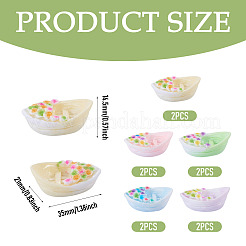 30Pcs 5 Colors Resin Ship with Flower Miniature Ornaments&nbsp;AJEW-TA0005-86