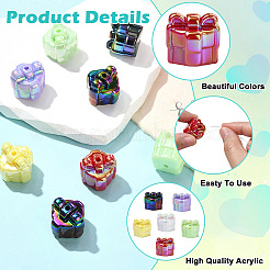 10Pcs UV Plating Iridescent Acrylic with Rhinestone Beads&nbsp;OACR-YW0003-69