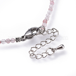 Natural Strawberry Quartz Beaded Necklaces&nbsp;NJEW-JN02492-06