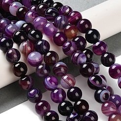 Natural Striped Agate/Banded Agate Beads Strands&nbsp;G-Z060-A01-B12