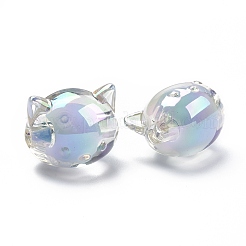 UV Plating Rainbow Iridescent Acrylic Beads&nbsp;OACR-H015-05F