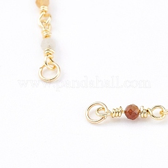 Natural Multicolor Tourmaline Handmade Beaded Chains Bracelet Making&nbsp;AJEW-JB00907-02