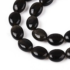 Natural Golden Sheen Obsidian Beads Strands&nbsp;G-T142-32