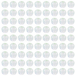 100Pcs Crackle Transparent Glass UV Reactive Beads&nbsp;GLAA-TA0004-28C