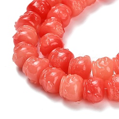 Synthetic Coral Dyed Carved Beads&nbsp;BSHE-H114-03C