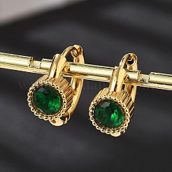 304 Stainless Steel Flat Round Hoop Earrings&nbsp;EJEW-P309-02G