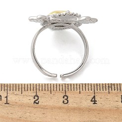 Brass Micro Pave Cubic Zirconia Open Cuff Ring for Women&nbsp;RJEW-F177-02GP-02