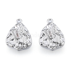 Brass Micro Pave Rosy Brown Cubic Zirconia Charms&nbsp;KK-N216-586P