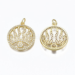 Brass Micro Pave Clear Cubic Zirconia Pendants&nbsp;LS-ZIRC-N039-126-NF