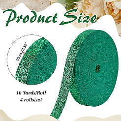4 Rolls Polyester Glitter Ribbon&nbsp;OCOR-ME0001-47D